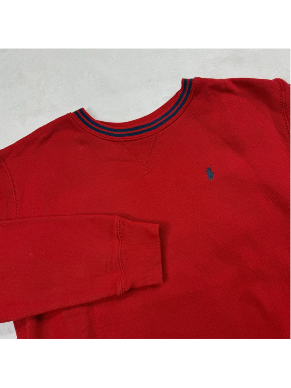 Boys Polo Ralph‎ Lauren Sweatshirt Red Large 14-16 Crewneck Blue Pony
